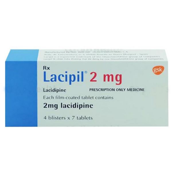 Lacipil 2mg trị tăng huyết áp