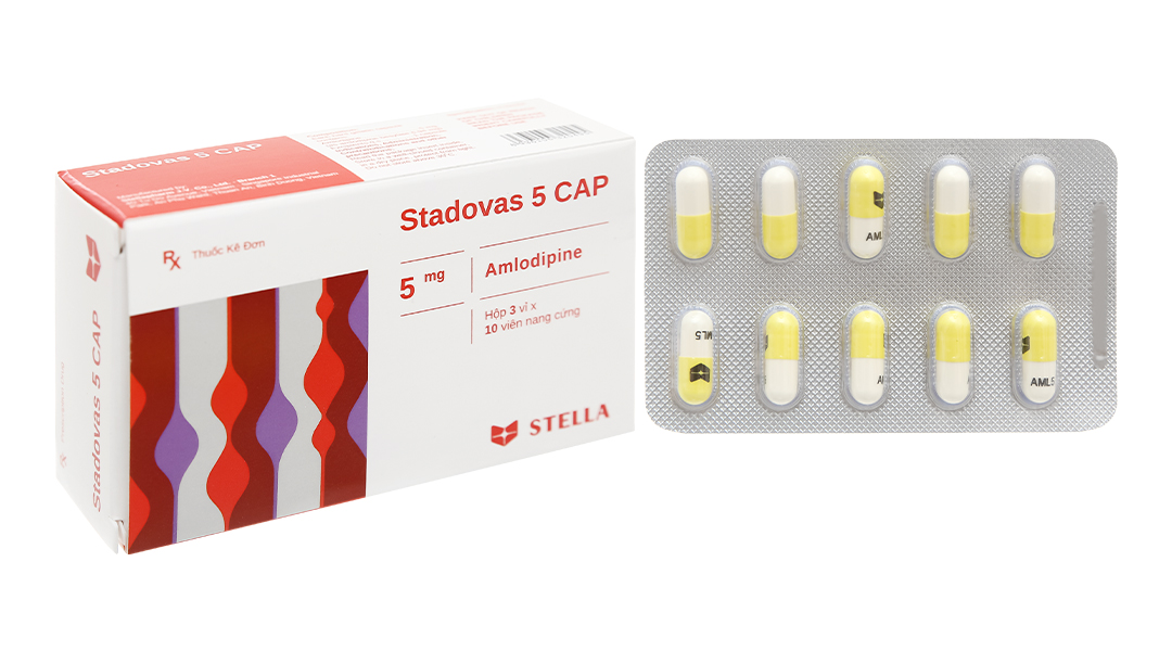 Stadovas 5 Cap trị tăng huyết áp, đau thắt ngực (3 vỉ x 10 viên ...