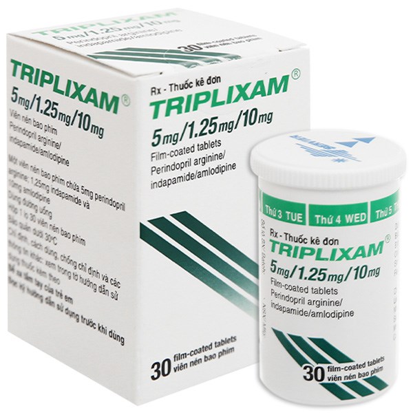 Triplixam 5mg/1.25mg/10mg trị tăng huyết áp lọ 30 viên - 02/2025 ...