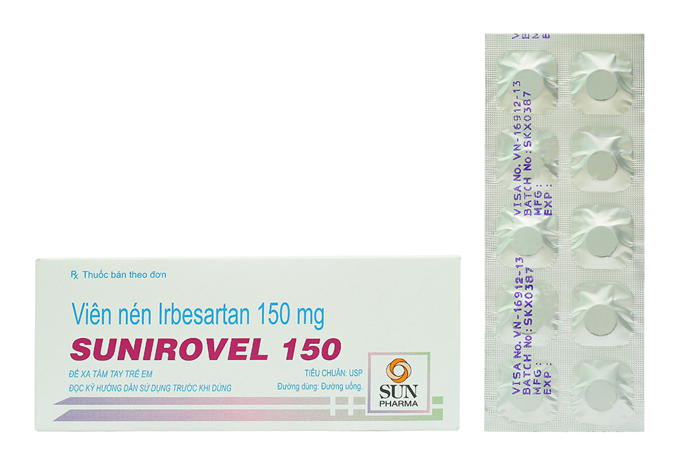 Sunirovel 150 trị tăng huyết áp, suy tim