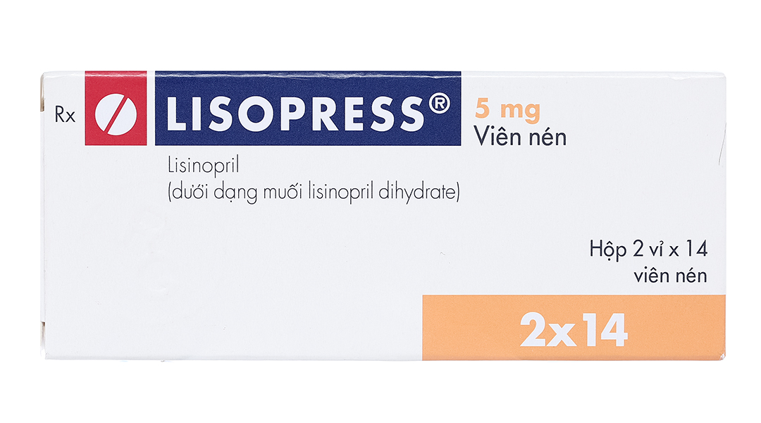 Lisopress 5mg trị tăng huyết áp, suy tim