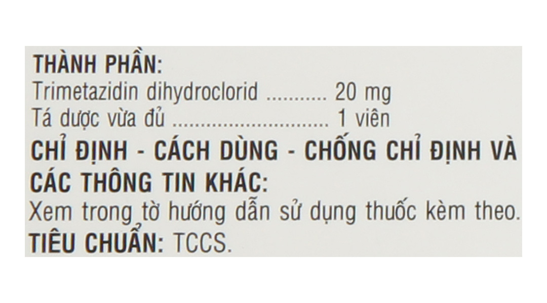 Vastec 20mg trị đau thắt ngực