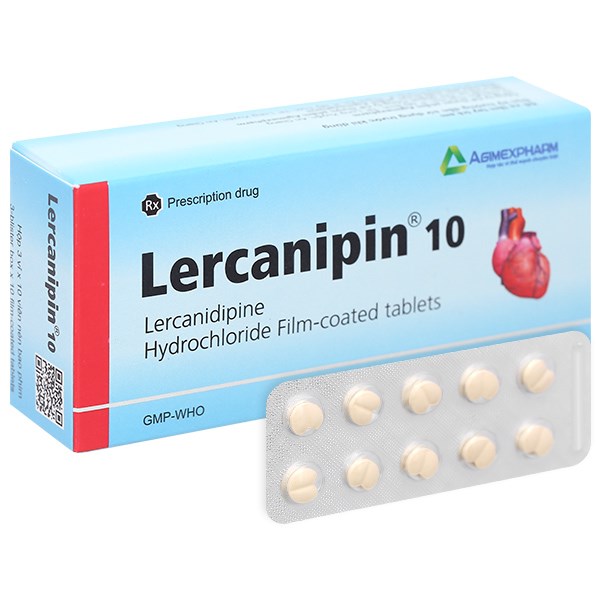 Lercanipin 10mg trị tăng huyết áp đơn liều hoặc phối hợp