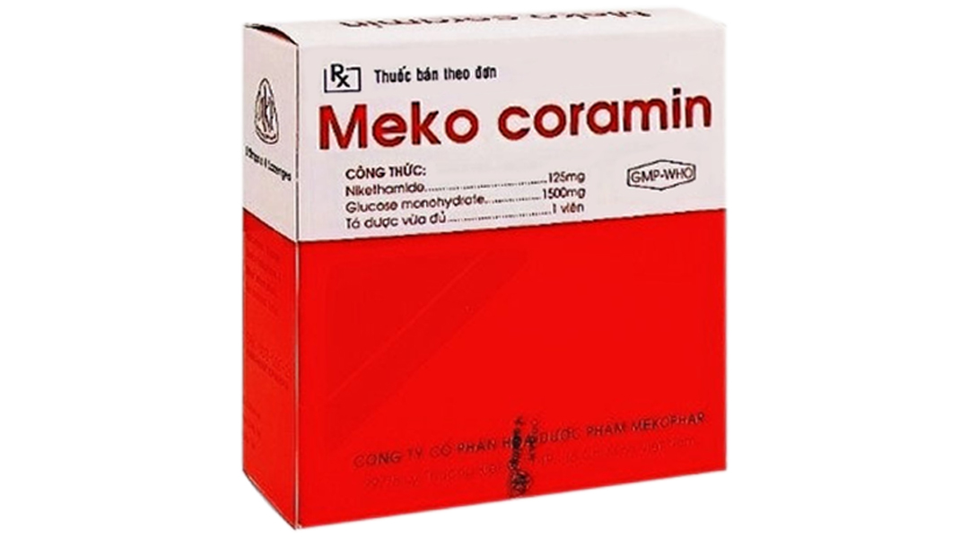 Viên ngậm Meko Coramin trị suy hô hấp, suy tuần hoàn