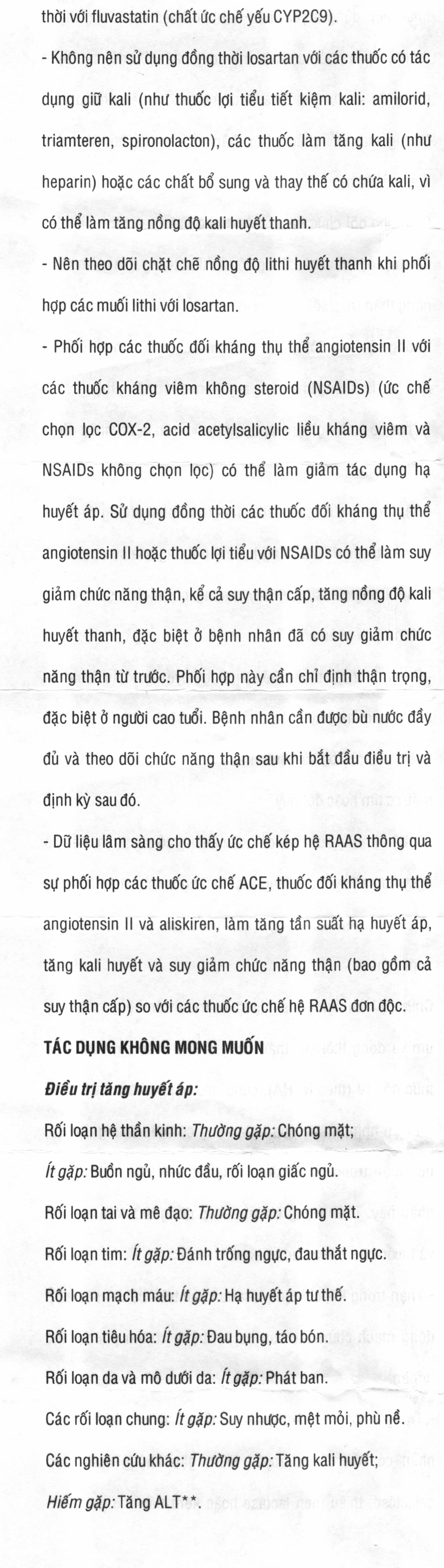 Pyzacar 25mg trị tăng huyết áp, suy tim mạn tính