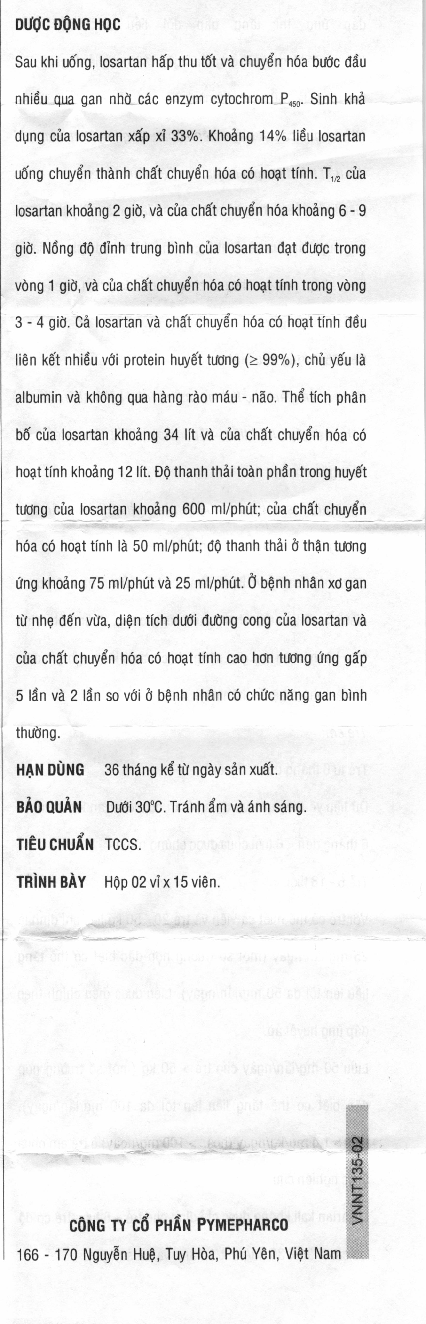 Pyzacar 25mg trị tăng huyết áp, suy tim mạn tính