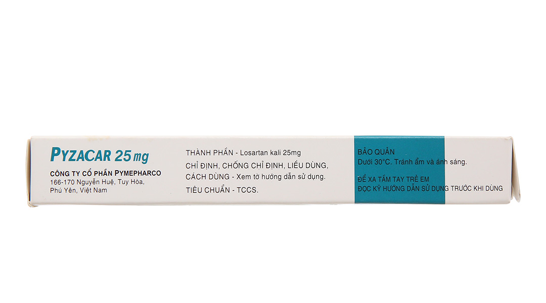 Pyzacar 25mg trị tăng huyết áp, suy tim mạn tính