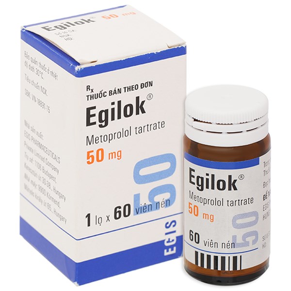Egilok 50mg trị tăng huyết áp, đau thắt ngực