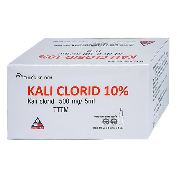 Dung dịch tiêm Kali Clorid 10% Vinphaco trị, phòng ngừa giảm Kali máu