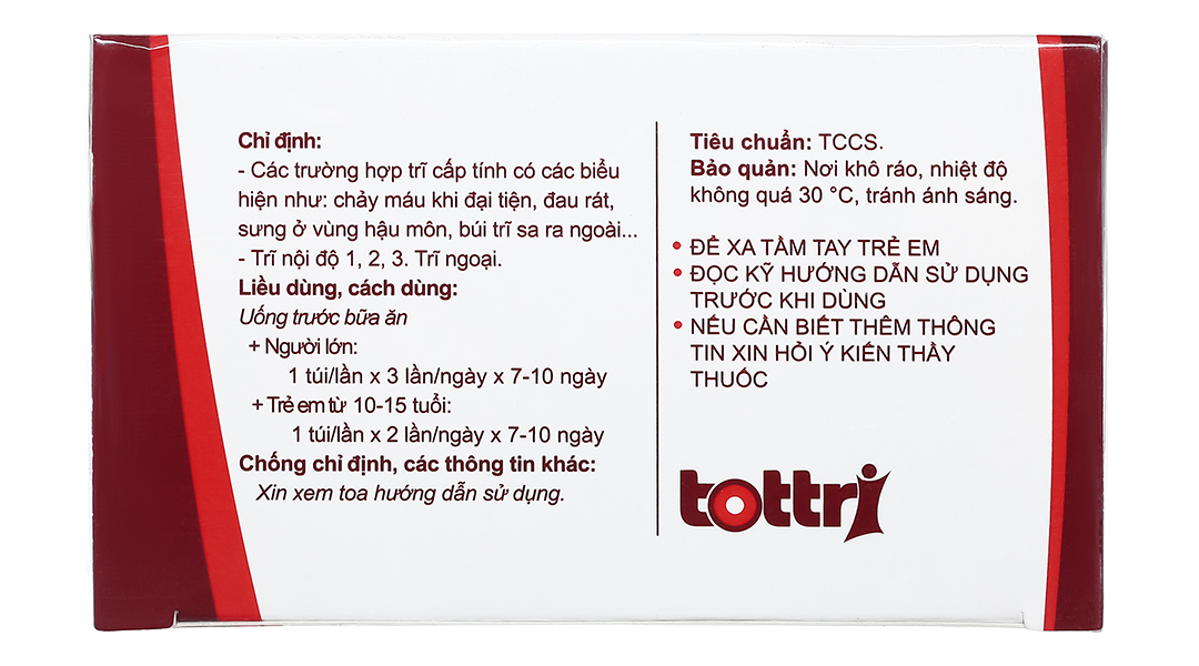 Hoàn cứng Tottri phòng và trị trĩ