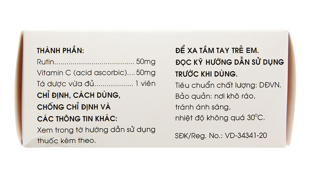 Rutin-Vitamin C trị trĩ, suy giãn tĩnh mạch