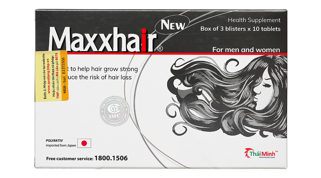 Maxxhair giảm rụng, kích thích mọc tóc