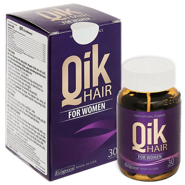 Qik Hair (For Women) 30V - Hỗ trợ giảm rụng, mọc tóc cho nữ