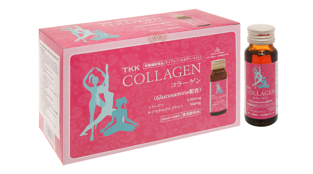 Nước uống bổ sung Collagen Glucosamin Toyo hộp 10 lọ