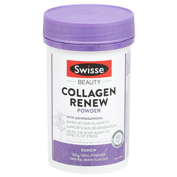Bột Swisse Beauty Collagen Renew Powder bổ sung Vitamin C và collagen