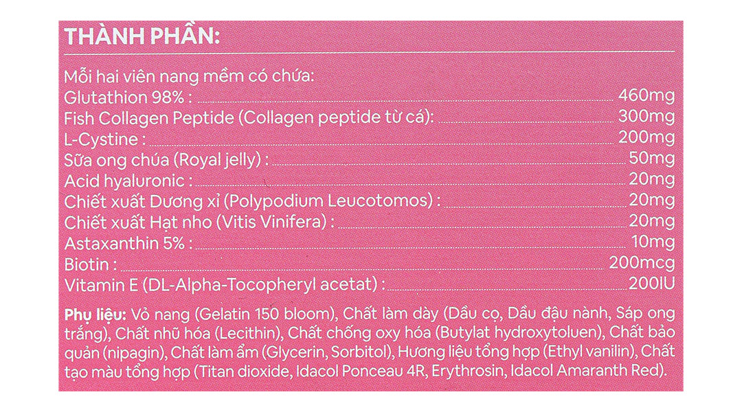 glutathione jv Thực phẩm bảo vệ sức khoẻ: Glutathion JV 07/2026