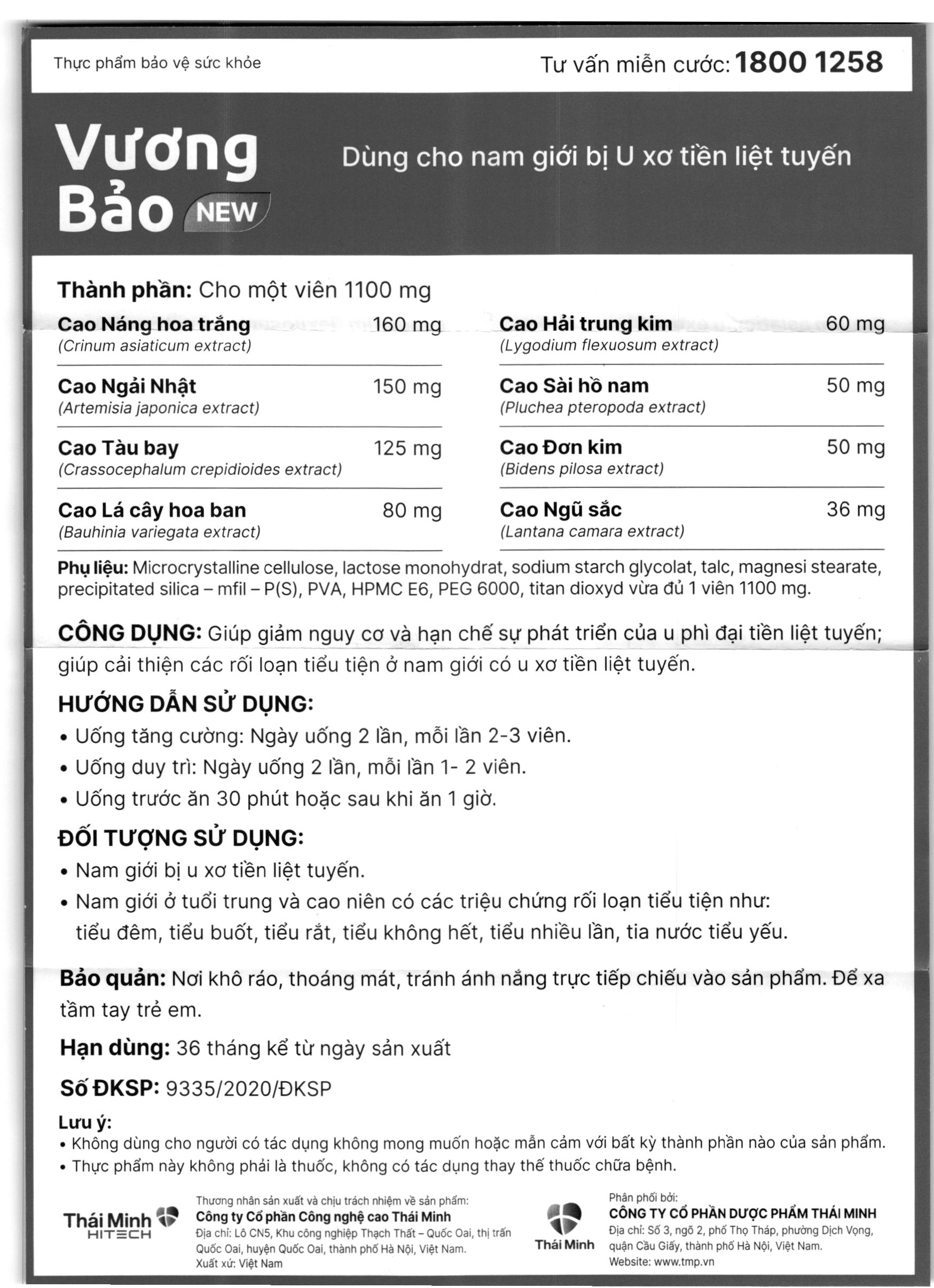 Thực phẩm bảo vệ sức khoẻ: Vương Bảo New - 28