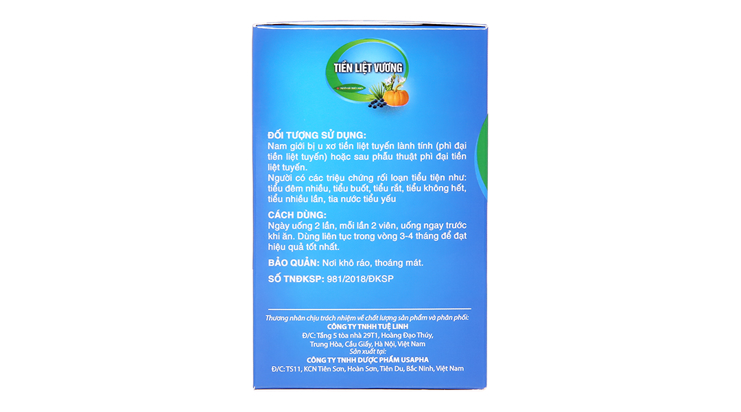 Tiền Liệt Vương ngừa u xơ trong tuyến tiền liệt