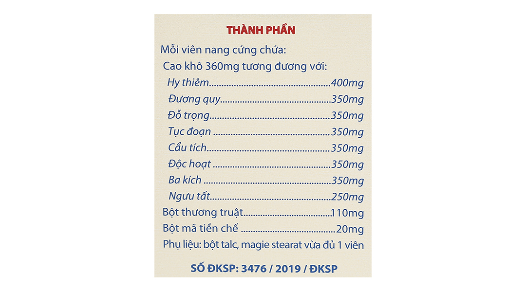 Viên khớp Tâm Bình giảm thoái hóa khớp, viêm khớp