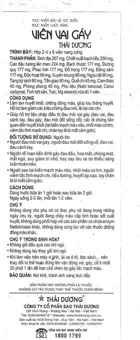 Viên Vai Gáy Thái Dương chống đông máu, lưu thông khí huyết