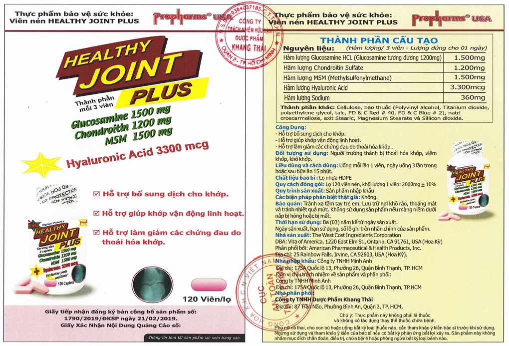 Healthy Joint Plus bổ sung dịch khớp, giảm đau khớp