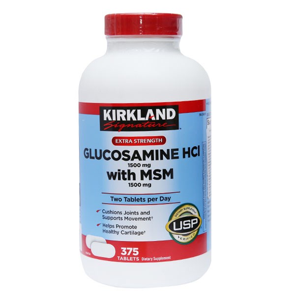 Kirkland Signature Glucosamine Hcl 1500Mg With Msm 1500Mg Ch/375V