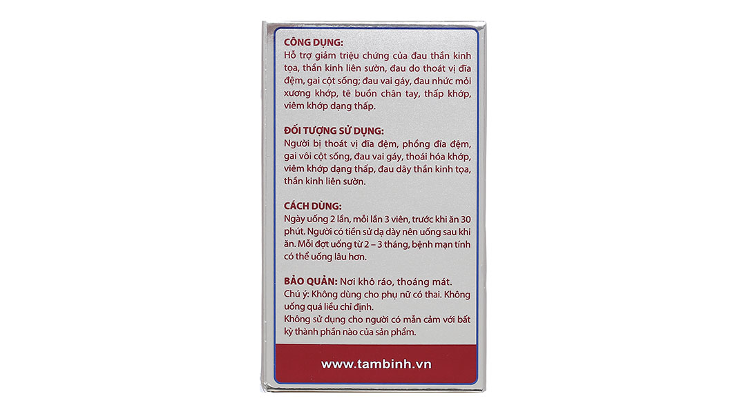 Thấp Diệu Nang Tâm Bình hỗ trợ giảm đau thần kinh tọa