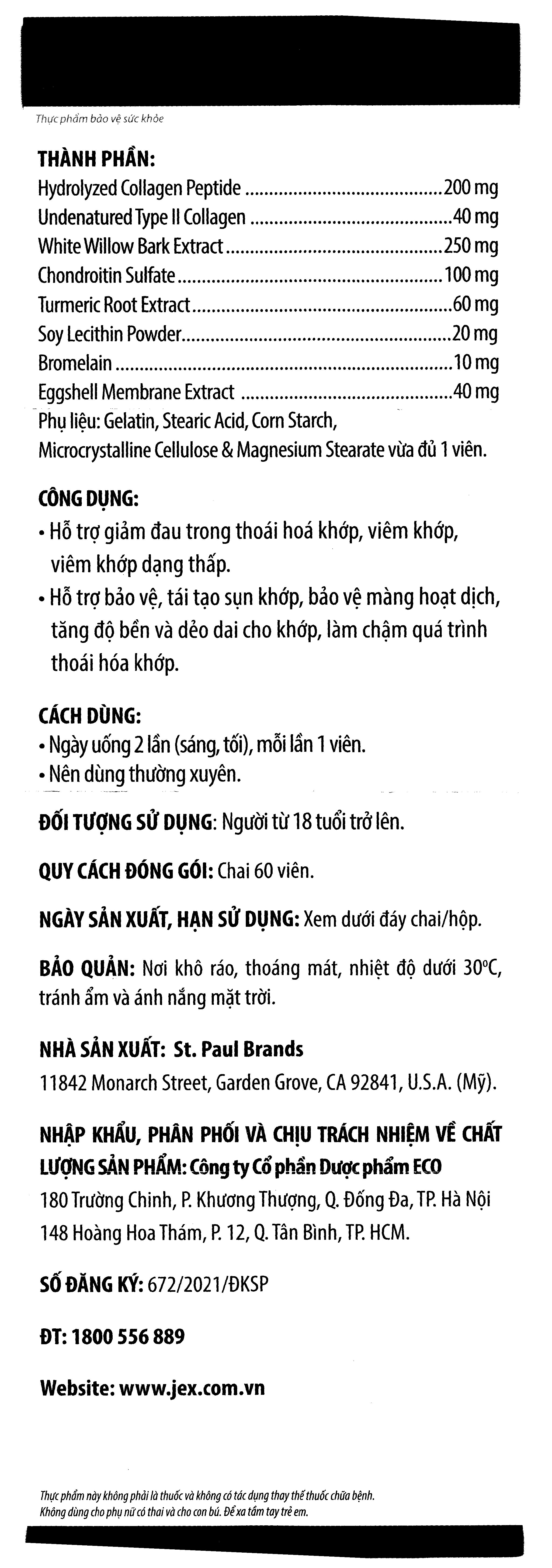 Thực phẩm bảo vệ sức khoẻ: JEX - 10