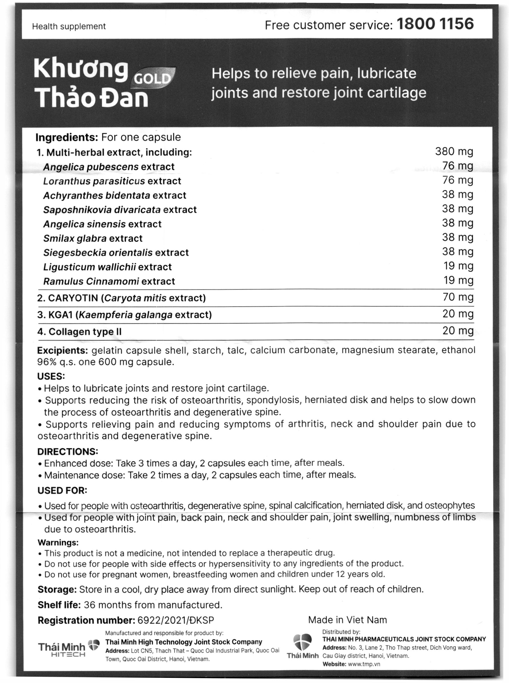 Khương Thảo Đan Gold giúp giảm triệu chứng thoái hóa khớp lọ 120 viên - 32