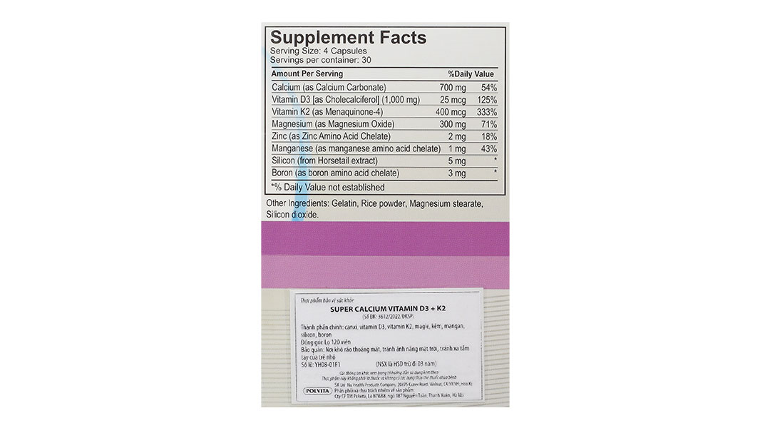 Super Calcium Vitamin D3 + K2 giúp xương, khớp, sụn khỏe mạnh