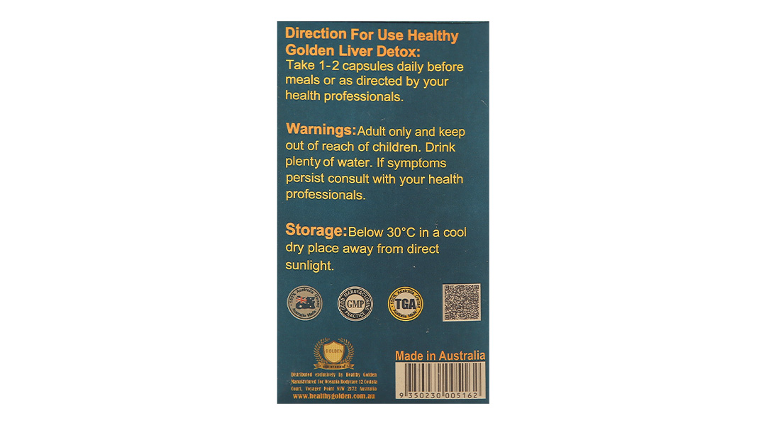 Healthy Golden Liver Detox hỗ trợ bổ gan, tăng cường chức năng gan