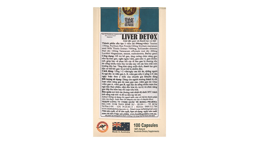Healthy Golden Liver Detox hỗ trợ bổ gan, tăng cường chức năng gan
