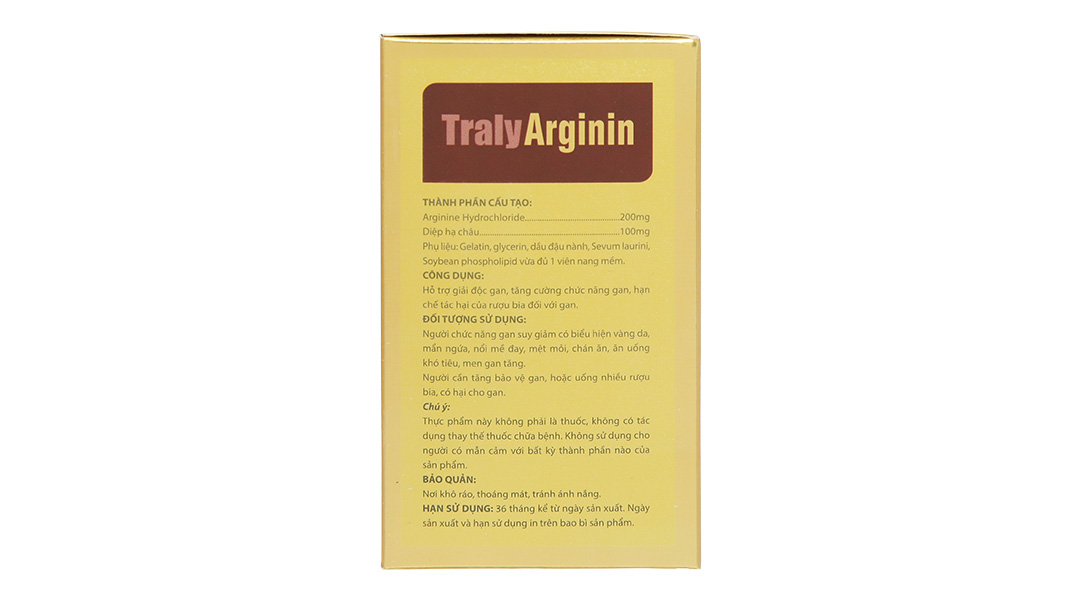 TralyArginin hỗ trợ giải độc gan, tăng cường chức năng gan