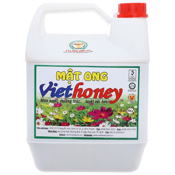 Mật ong nguyên chất Viethoney bồi bổ, tăng miễn dịch can 5kg