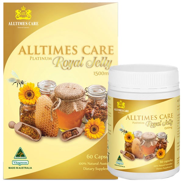 Alltimes Care Platinum Royal Jelly 1500mg hỗ trợ làm đẹp da lọ 60 viên