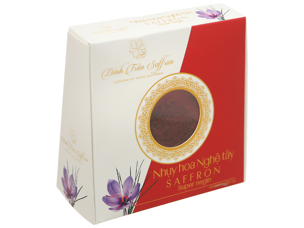 Nhụy hoa nghệ tây Dĩnh Trần Saffron Super Negin hộp 1g 1