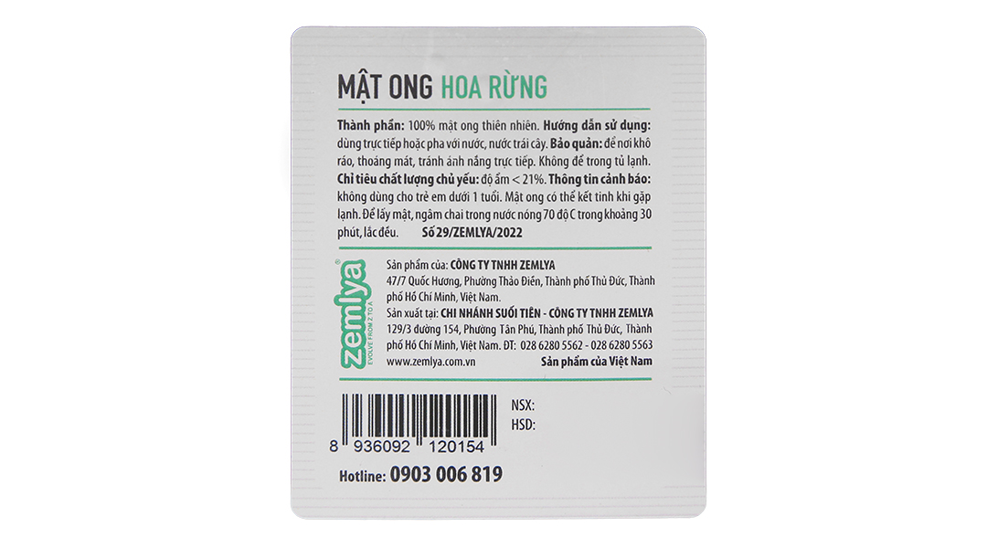 Mật ong hoa rừng Zemlya