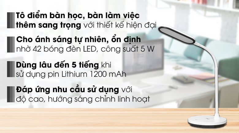 Đèn bàn học Comet CT175 đang được bán chính hãng tại Điện máy XANH, giúp bạn yên tâm chọn mua được sản phẩm chất lượng