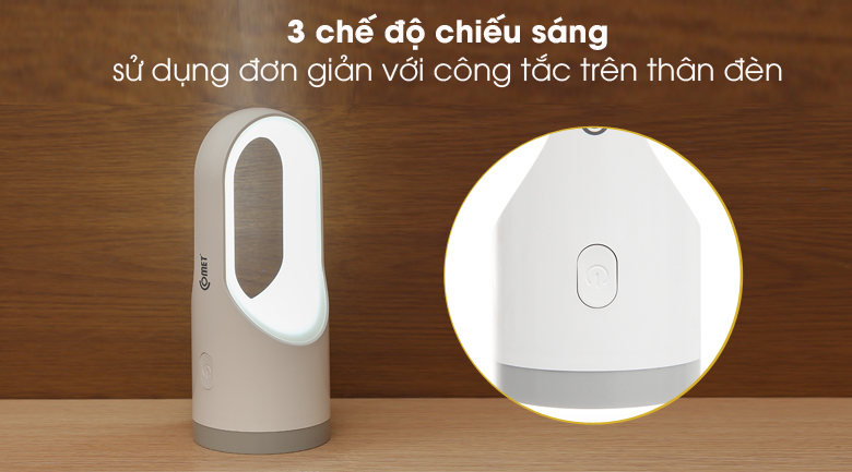 3 chế độ chiếu sáng - Đèn pin sạc Led COMET CRT455 3 chế độ chiếu sáng - Đèn pin sạc Led COMET CRT455