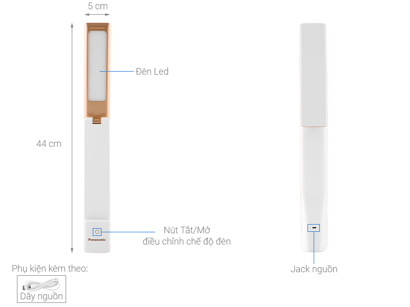 Đèn bàn sạc LED Panasonic HHGLT0339W88L Trắng