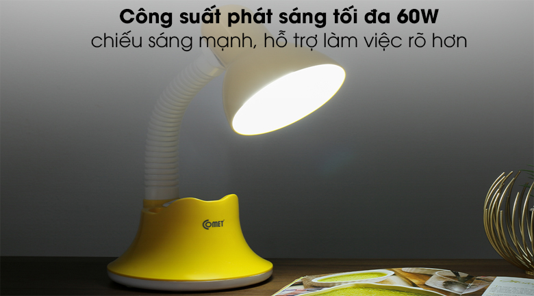 Công suất Đèn bàn học Comet CT413 vàng