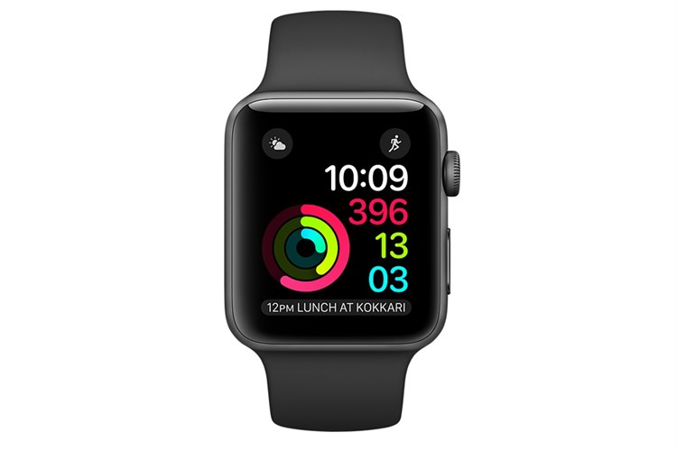 Đồng hồ thông minh Apple Watch S3 GPS, 42mm viền nhôm, dây cao su màu đen Màu Đen - Xám