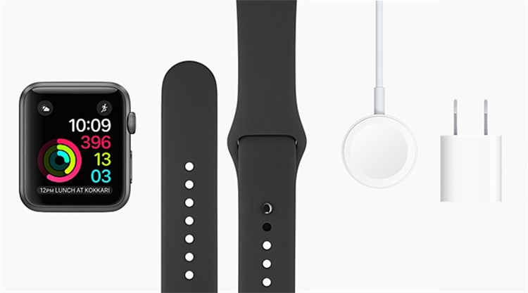 Đồng hồ thông minh Apple Watch S3 GPS, 42mm viền nhôm, dây cao su màu đen Màu Đen - Xám