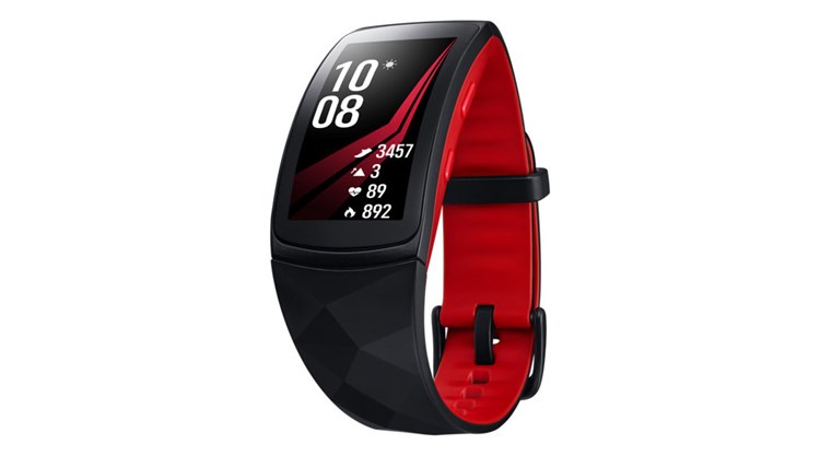 Vòng đeo tay thông minh Samsung Gear Fit2 Pro Màu Đen - Đỏ
