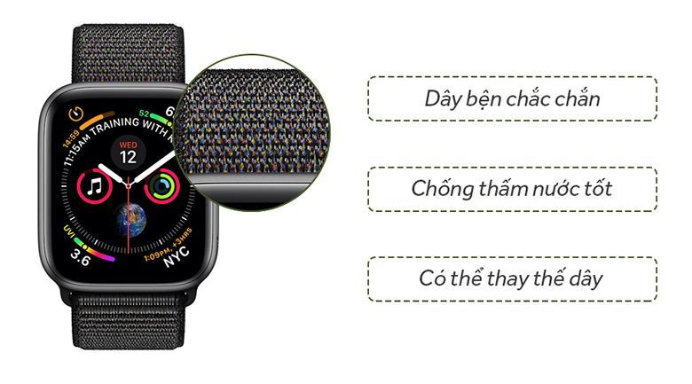 Apple Watch S4 GPS 40mm viền nhôm dây vải