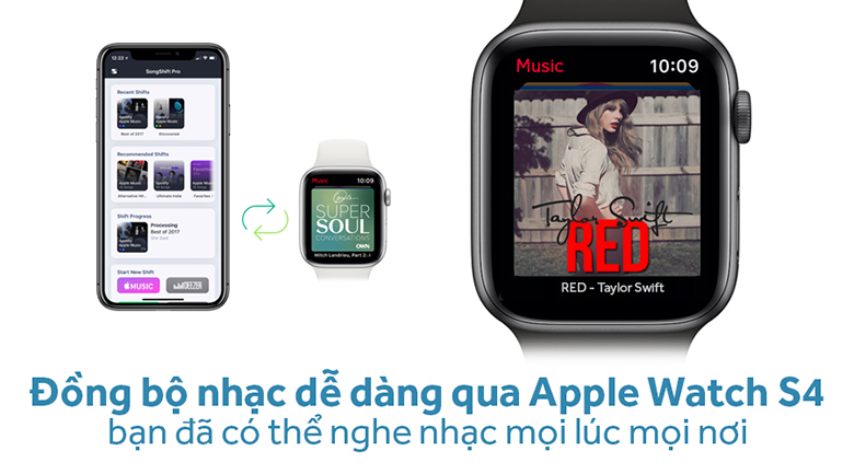 Apple Watch S4 GPS 44mm viền nhôm dây cao su