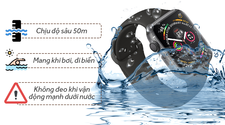 Apple Watch S4 GPS 44mm viền nhôm dây cao su