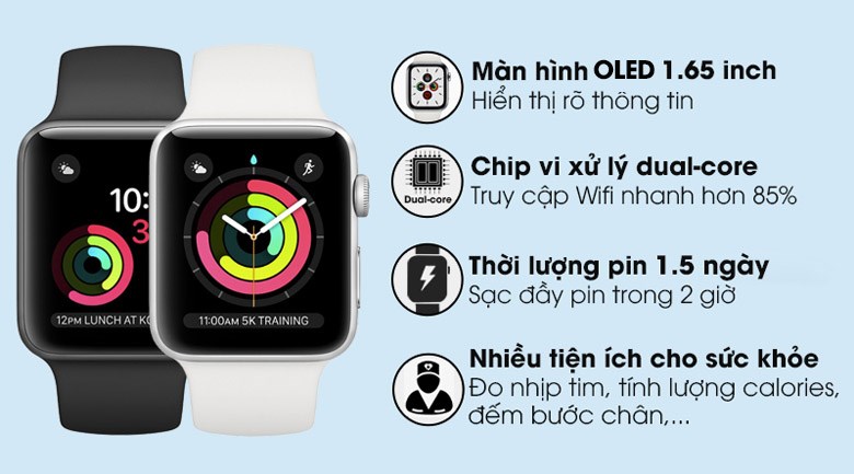 Apple Watch S3 GPS 42mm viền nhôm dây cao su