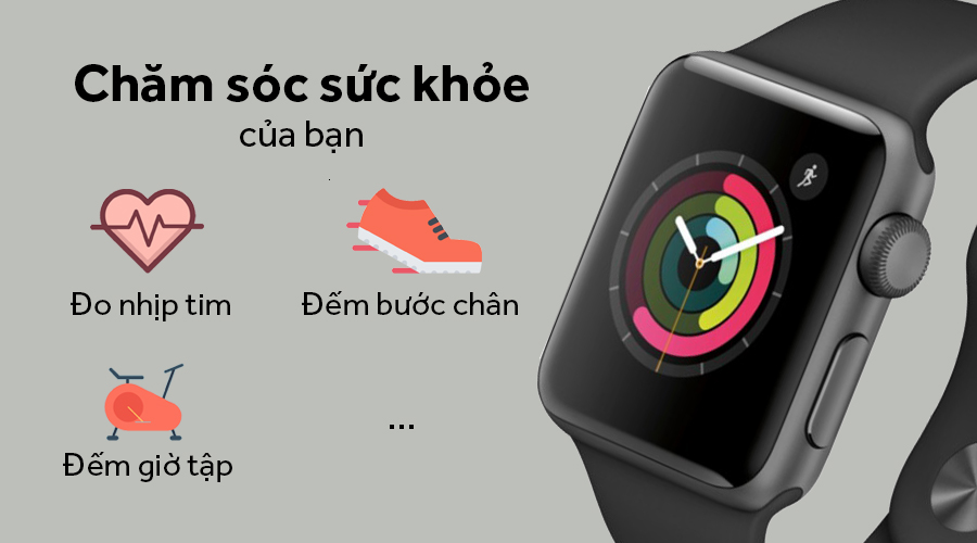 Apple Watch S3 GPS 42mm viền nhôm dây silicone