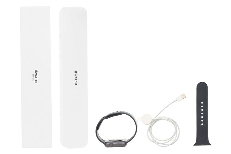 Apple Watch S3 GPS 42mm viền nhôm dây silicone Màu Đen